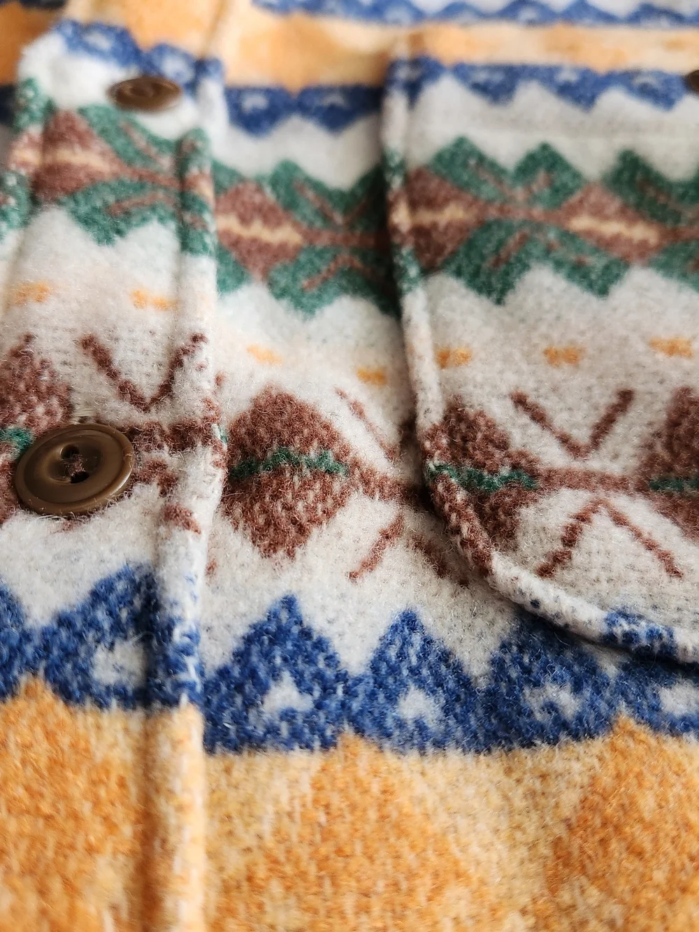 J. Crew Fair Isle Workshirt Men’s Patterned Button-Up Shirt Size Small